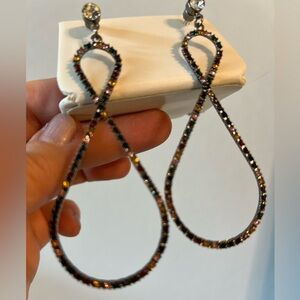 Infinity Earrings, multiple color stones stud earrings. Never used.